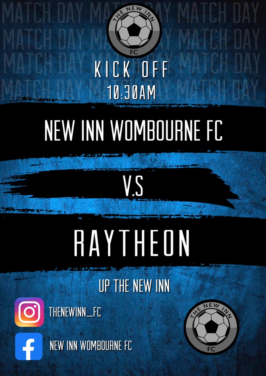 It’s match day. 

🆚 Raytheon
🏆 WDSFL 
⏱ KO 10:30am 
🗓 15th January  
📍 Windsor Avenue

#UptheNewInn 💙