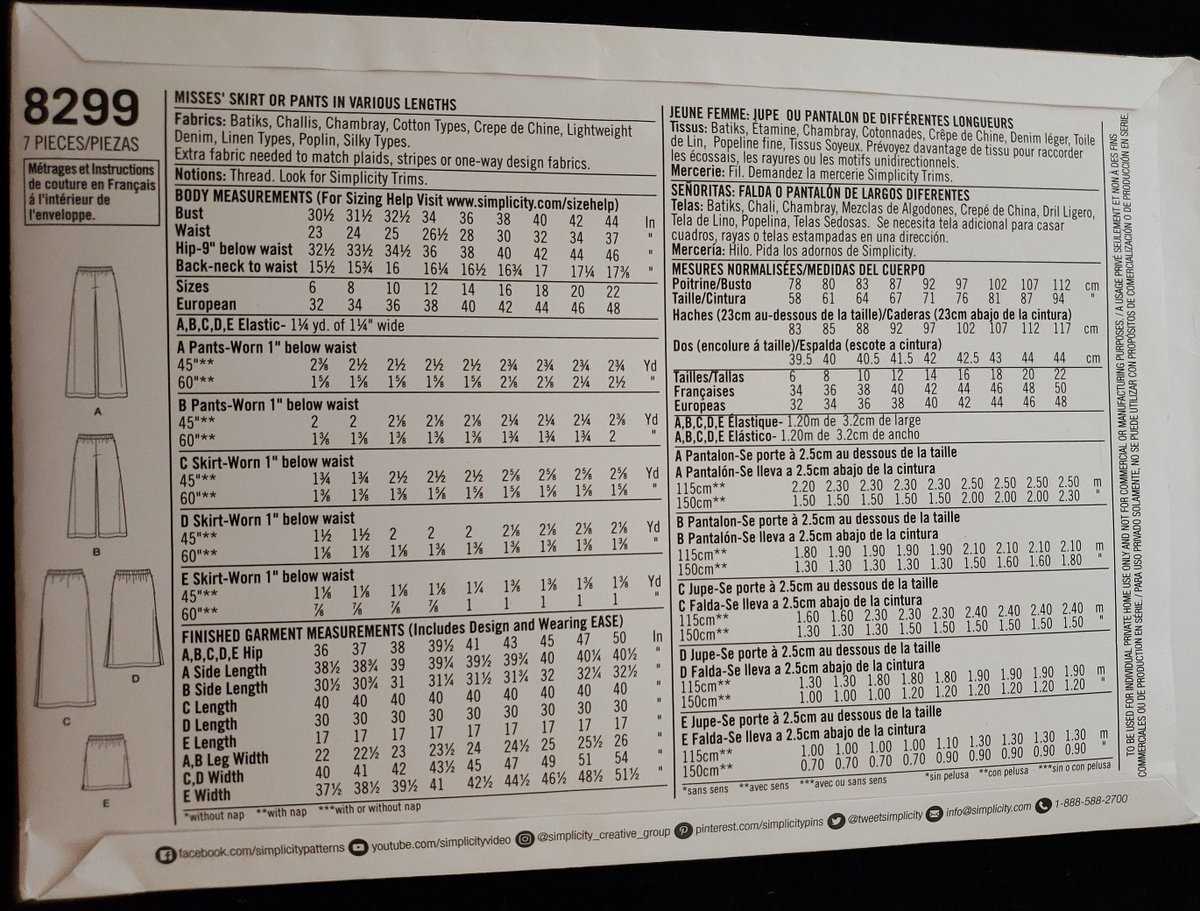 quilts_more's tweet image. Misses Loose Fitting, Pull On, Elastic Waist Skirt or Pants in Various Lengths Sewing Pattern Simplicity 8299, Plus Size 14, 16, 18, 20, 22 tuppu.net/73e834b3 #Etsy #ImagineQuiltsAndMore #EasyToSew