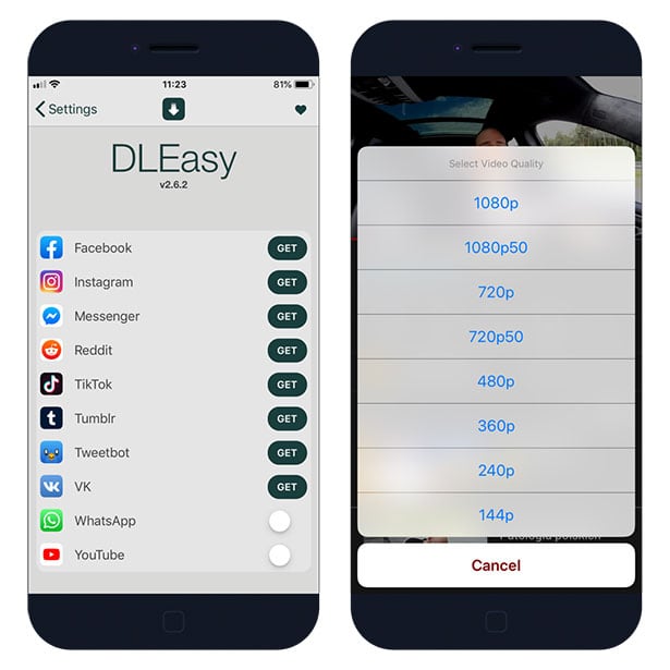 dleasyapp's tweet image. DLEasy is compatible with social applications such as Facebook, Instagram, Messenger, Reddit, TikTok, Tumblr, Tweetbot, Twitter, VK, WhatsApp, and YouTube. Long-press a picture or video to save it to your iPhone.
#dleasy