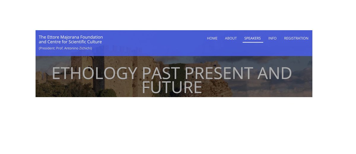 A workshop in Erice in May at the Ettore Majorana School to celebrate the 50th anniversary of the Nobel Prize award to the three ethologists K.von Frisch, K.Lorenz and N. Tinbergen 
centromajorana.it/ethology2023/