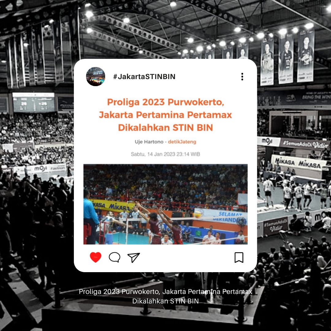 gisel25517315's tweet photo. Proliga 2023 Purwokerto, Jakarta Pertamina Pertamax Dikalahkan STIN BIN..
#BINHebatBinaAtlet
#JakartaSTINBINmenang #JakartaSTINBIN
#Proliga 
#VolleyIndonesia
#PBVSI https://t.co/mejMVGgFtA