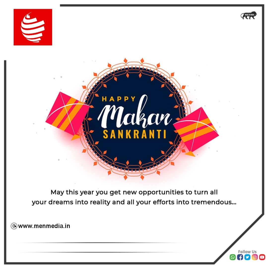 MenMedia_india's tweet photo. On #MakaraSankranti colourful handmade kites are flown as an act of gratitude to God for bringing good luck and prosperity for the new harvest season. The festival marks the end of winter. 

Happy Makara Sankranti, we wish you a year filled with joy and success!

#MenMedia https://t.co/OfFOSI3QiH