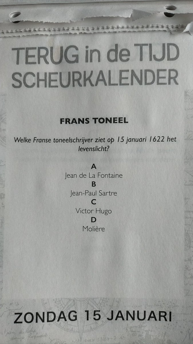 kluizenares's tweet photo. Gisteren vergeten, dus vandaag dev Scheurkalender vragen van dit weekend....
#roeptumaar https://t.co/oK0FXo7Jyf