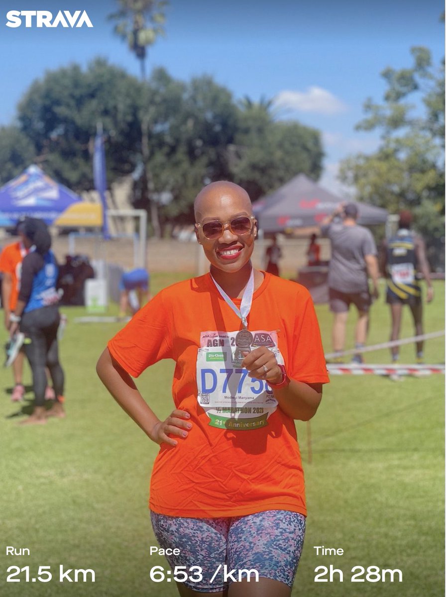 Persevered despite the water-shedding situation at the #Dischem21km race today 😭😂 #RunningWithTumiSole #RunningWithSoleAC