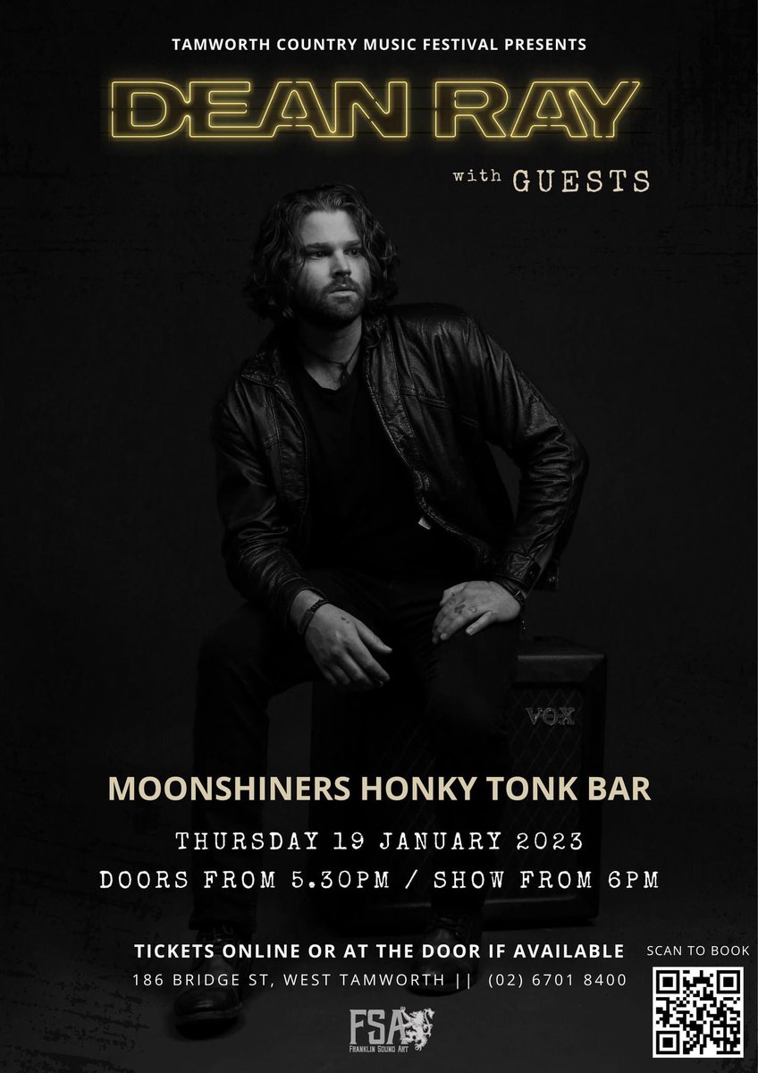 THIS THURSDAY // Dean Ray is back with the band! (+ Guests) at Moonshiners Honky Tonk Bar (Tamworth) on Thursday 19 January 2023.

👉 TICKETS AVAILABLE. BOOK NOW!! 
( tickets.oztix.com.au/outlet/event/e… )

Doors from 5.30pm. Show from 6pm.
<a href="/TCMF_Official/">Tamworth Country Music Festival</a>