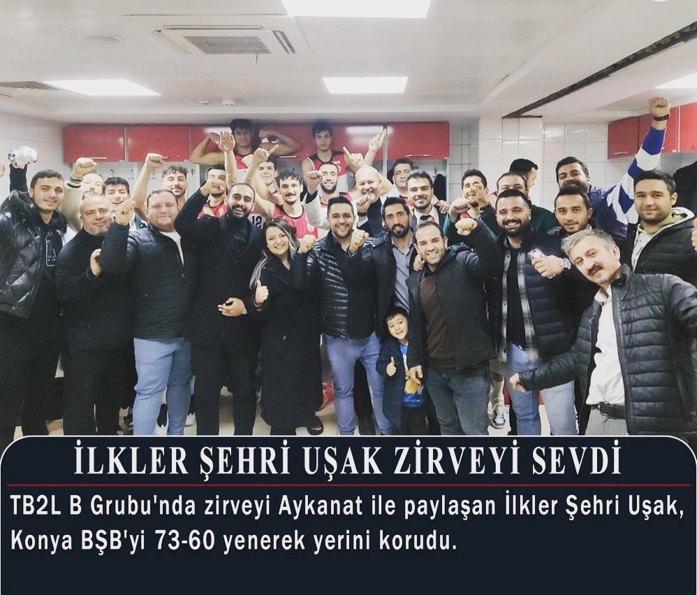 Şehrimizin Başarılı Takımı <a href="/ilklersehriusak/">𝗫 𝗡𝗼𝘁𝗶𝗳𝗶𝗰𝗮𝘁𝗶𝗼𝗻</a> Basket Takımız ile Galibiyet Pozu.
Şampiyonluk Yakın.