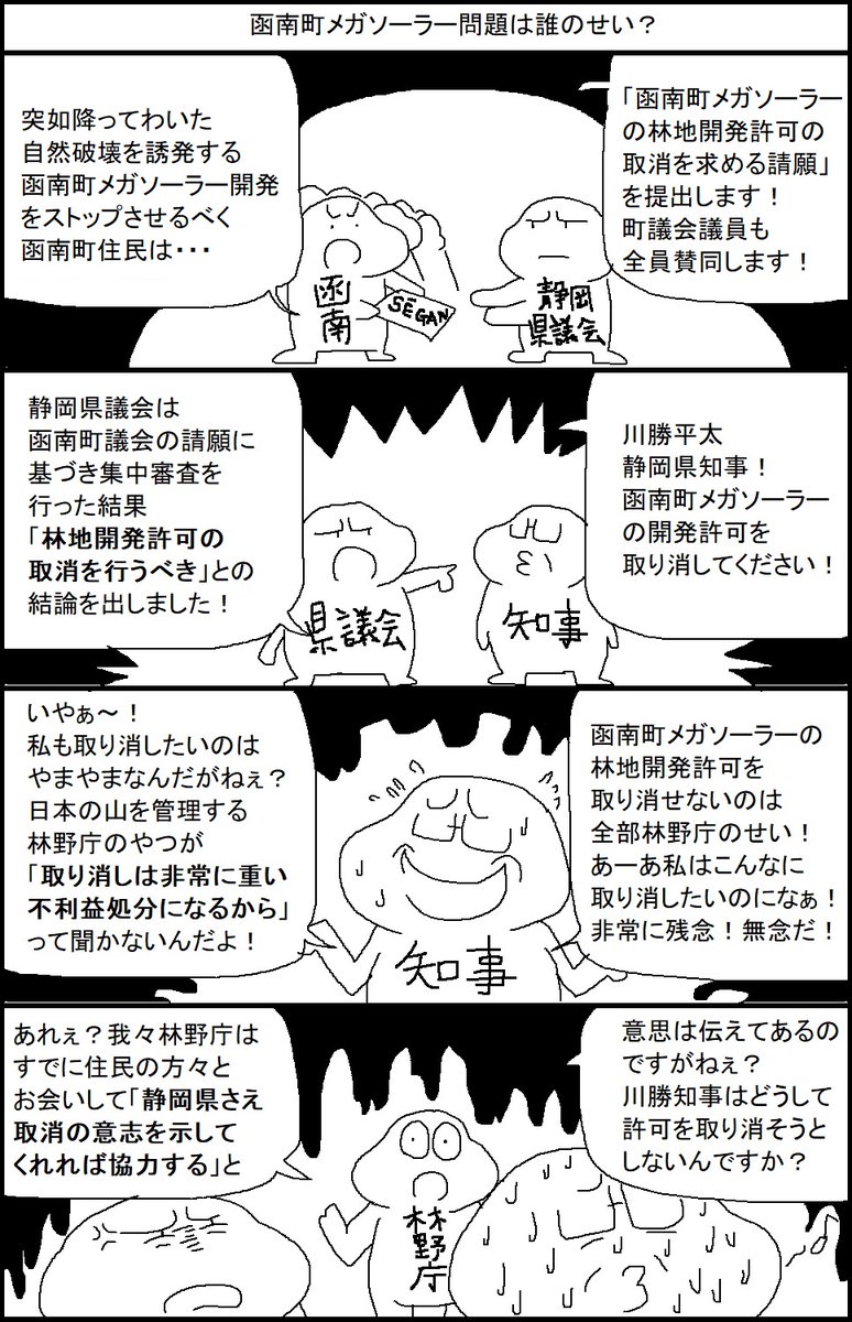 【リクエスト漫画】函南町メガソーラー問題は誰のせい? 