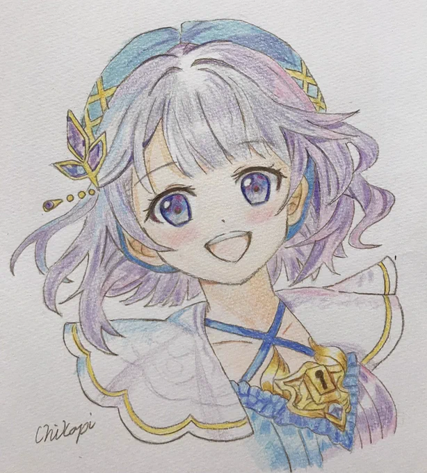 アプリゲームの白猫から、ティナちゃんですっ#模写 #アナログイラスト#色鉛筆 