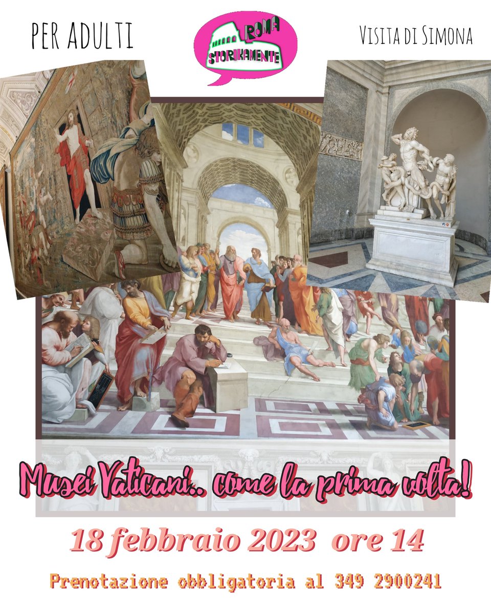 storikamente's tweet photo. Ricominciano i nostri appuntamenti mensili del ɴᴜᴏᴠᴏ ᴀɴɴᴏ con i 🅼🆄🆂🅴🅸 🆅🅰🆃🅸🅲🅰🅽🅸 il 𝟭𝟴 𝗳𝗲𝗯𝗯𝗿𝗮𝗶𝗼! 🖼️🗿🏛️
- 𝒂𝒍𝒍𝒆 9 𝒑𝒆𝒓 𝒇𝒂𝒎𝒊𝒈𝒍𝒊𝒆 con bambini dai 10 anni in su
https://t.co/vium02vICS
 - 𝒂𝒍𝒍𝒆 14 𝒑𝒆𝒓 𝒂𝒅𝒖𝒍𝒕𝒊
https://t.co/4CXFrFkuyJ https://t.co/bUF5yNDMn2