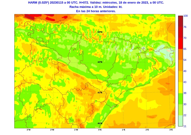 AEMET_Cat's tweet photo. Un dels fenòmens meteo protagonistes els pròxims dies serà el #vent fort. Aquí teniu les #ratxes màximes de vent previstes per avui, dilluns i dimarts. https://t.co/920hKwSwcg