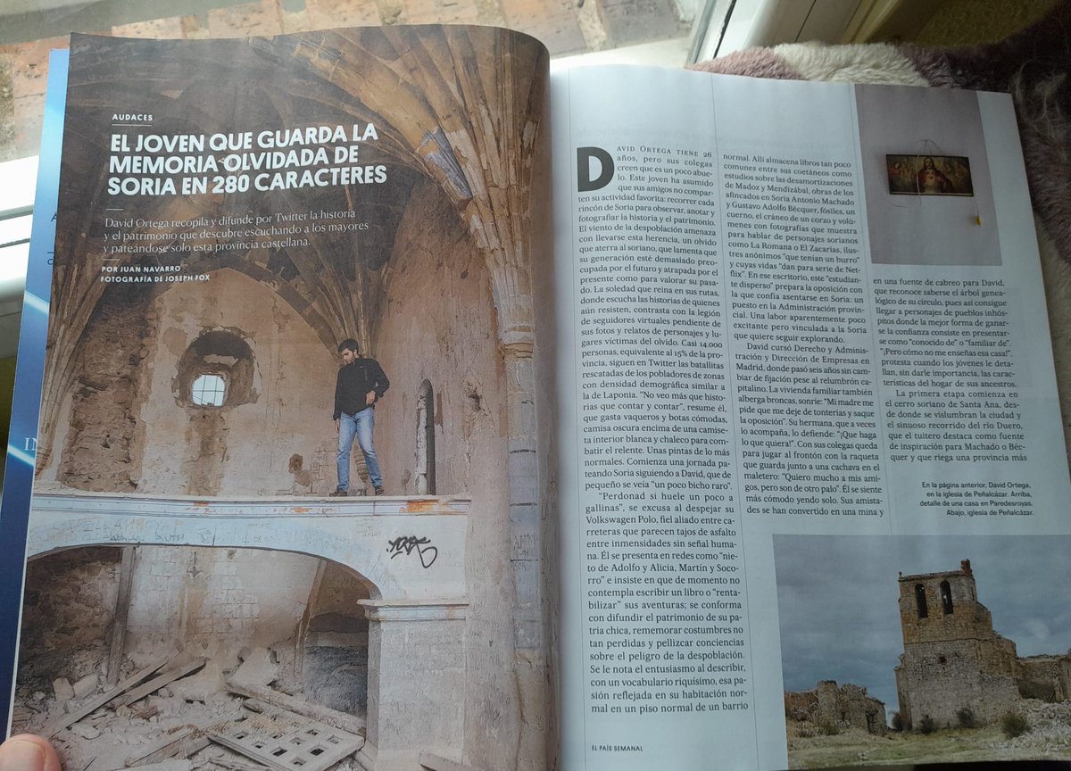 JesusBorroFdez's tweet image. Excelente artículo hoy en El País Semanal protagonizado por el gran @Daviddcoba mostrándonos el olvido y el abandono de esta tierra castellana