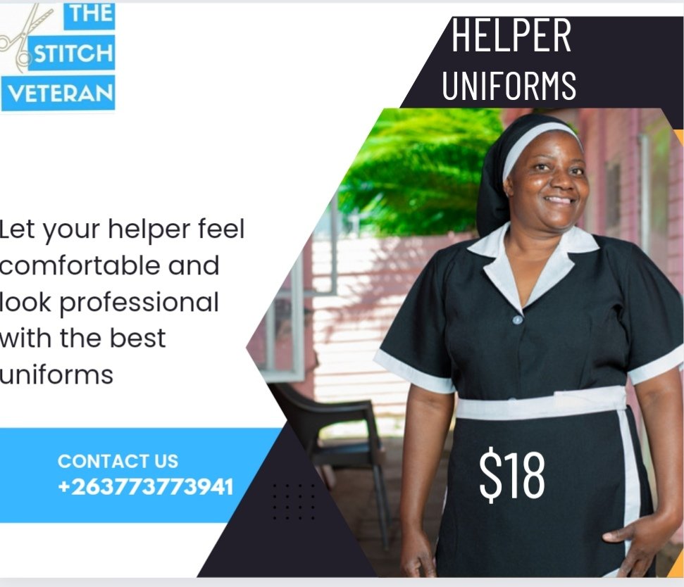 Get your helper a uniform for a clean look always.

App +263 773773941
<a href="/iMisred/">MISRED</a>
<a href="/redmarketsunday/">Red Market Sunday</a>