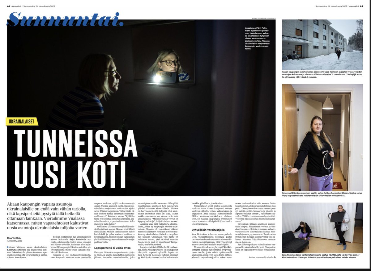 AnttiPeltola_'s tweet photo. Akaan kaupungin, Akaan Vuokra-asuntojen sekä korvaamattomien vapaaehtoisten tiiviillä yhteistyöllä on löydetty nopeita ja onnistuneita ratkaisuja ukrainalaisten viihtyisän asumisen mahdollistamiseksi. Lämmin kiitos kaikille. #Akaa #Pirkanmaa https://t.co/Gh2SGMZQ1g
