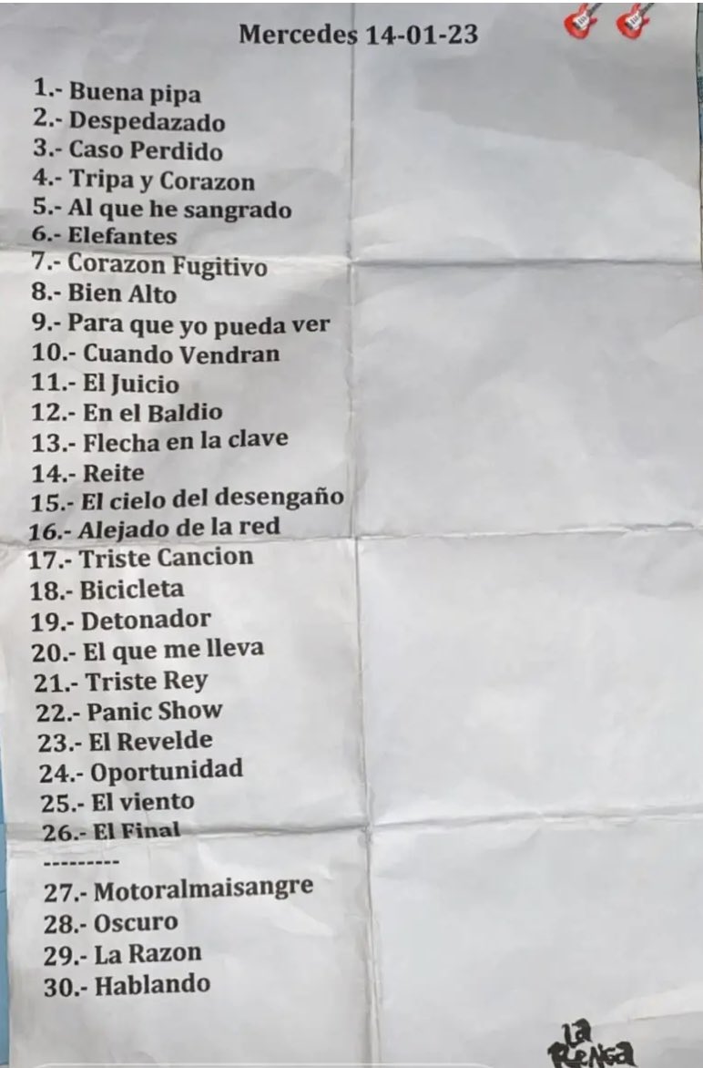 BrunoLarocca's tweet photo. La Renga y una fiesta de rock local en Mercedes con muchos músicos invitados:
🎸 Eli Suárez en “Triste canción de amor”
🎸 Gaspar Benegas en “Oportunidad oportuna” https://t.co/kdbhiRG7IW