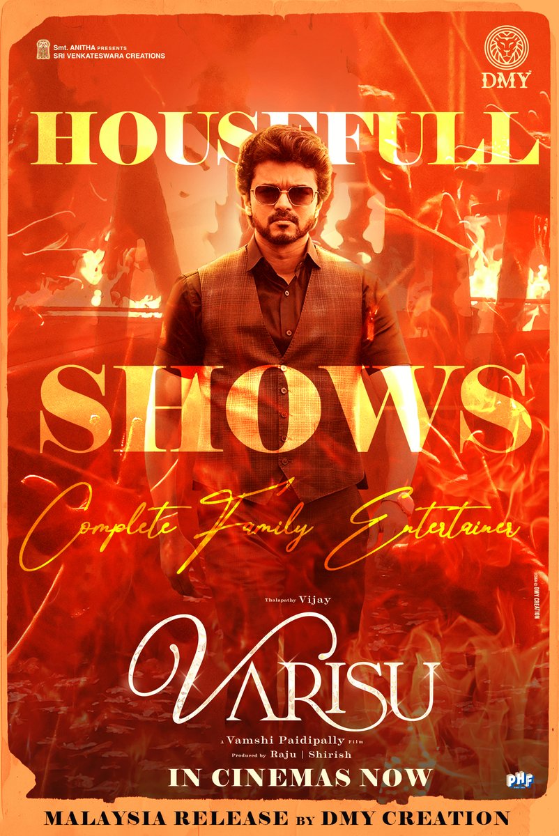 dmycreationoffl's tweet photo. Watch this family entertainer with your loved ones in a theater near you 🎥🇲🇾

@TeamMVF #VarisuBlockbuster #VarisuPongalWinner #CelebrationOfVarisu 

#ThalapathyVijay sir @directorvamshi @MusicThaman @iamRashmika @PharsFilm @SVC_official #DMY #DMY2023 #DMYVarisu https://t.co/mihUDlG4oo