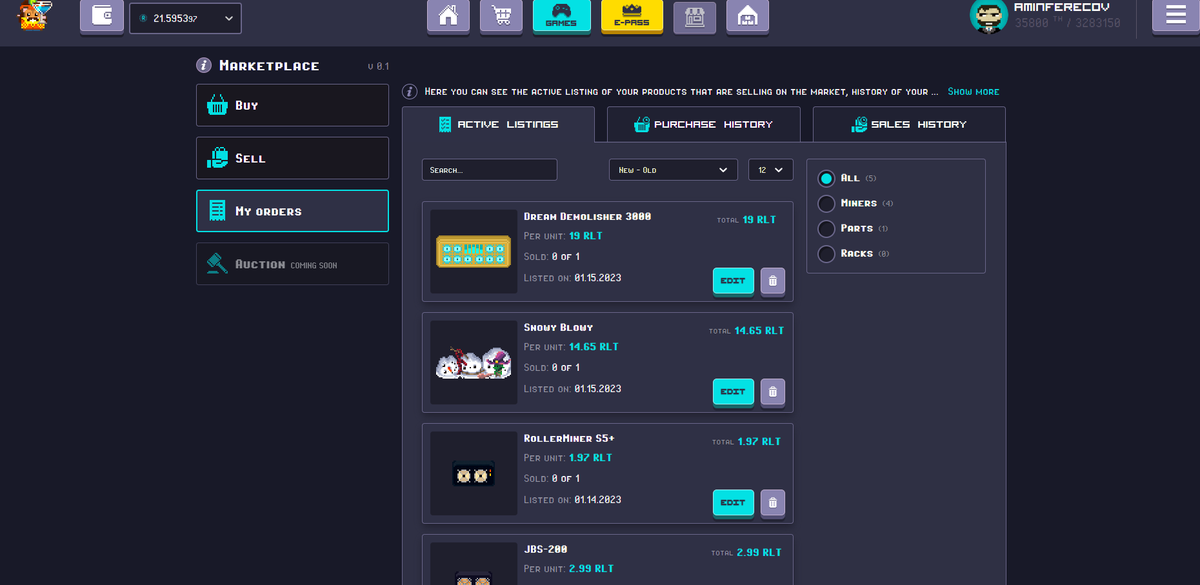 Program1dir's tweet photo. @rollercoin_com hi @rollercoin I can't sell miner in market please help https://t.co/uFS0rWY7NC