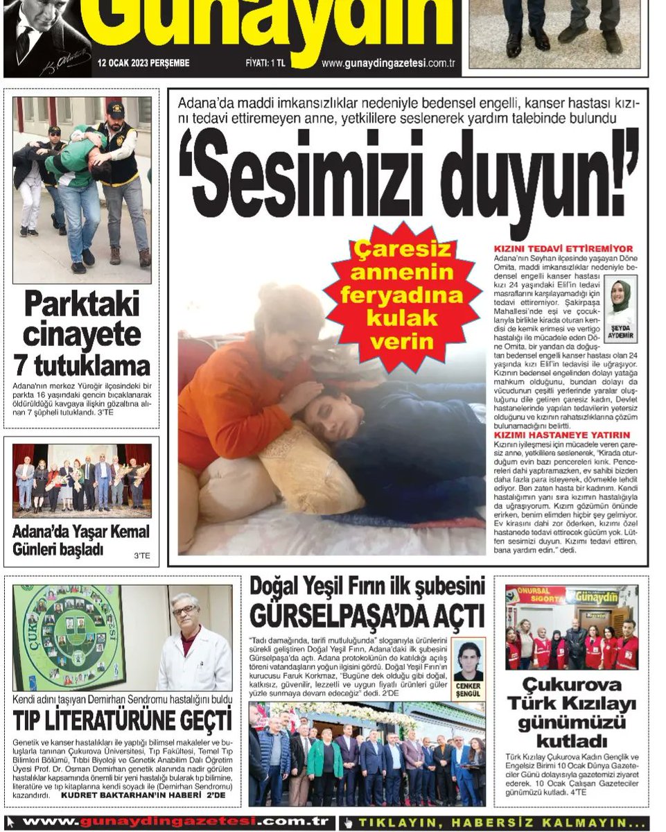 kizilaykadinck's tweet photo. Türk Kızılay Çukurova Günaydın Gazetesi'nde 👏👏

@drkerem @ramazansaygili1 @FmyilmazM @halilahmetcolak @yildiray_ozbek @Ela68579544 @KizilayKadin @dr_ialtan @cukurovakizilay @gonulluolorg https://t.co/d4BCKjDJAu