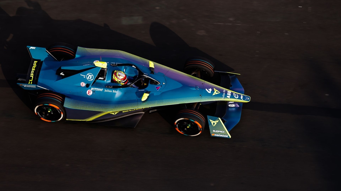 Robin Frijns in the ABT car at the Mexico City E-Prix on Saturday. 