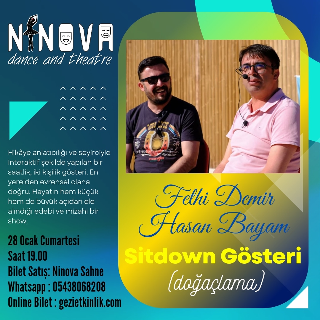 Ninovasahne's tweet photo. 28 ocakta Ninova Sahne'de!
#fethidemir #hasanbayam #sitdown #ninovasahne https://t.co/CPsHTFZSV7
