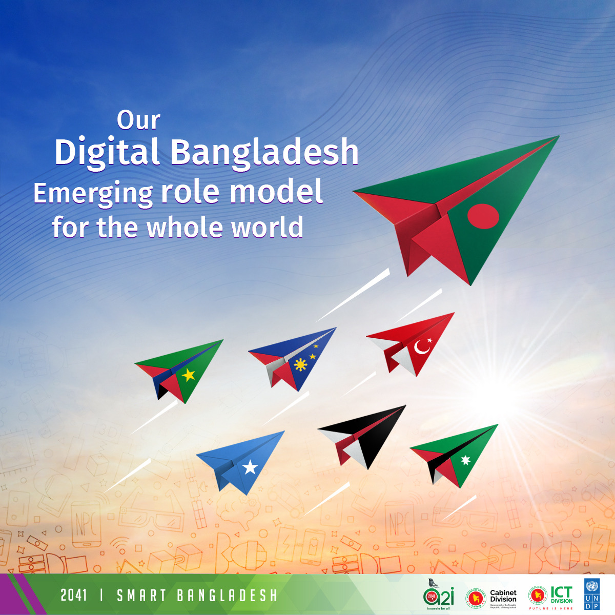 a2i_bd's tweet photo. #Bangladesh is now a #role_model for development on the world map. Many countries of the world are following the digital model of development ๐ง๐ฉ including #EkShop, #NISE, and #MyGov of @a2i_bd.
#FlashBack2022 #RoleModelBangladesh @a2i_bd #SmartBangladesh https://t.co/60Tey61Le0