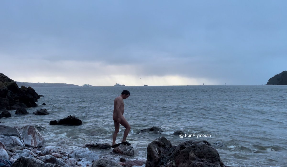 FunPlymouth's tweet photo. Back to normal nudist activities today, almost a full year of sea swimming/ skinny dips. Not quite the sunrise I was hoping for but worth the swim all the same. #skinnydips https://t.co/8XAzZ8ZtTt