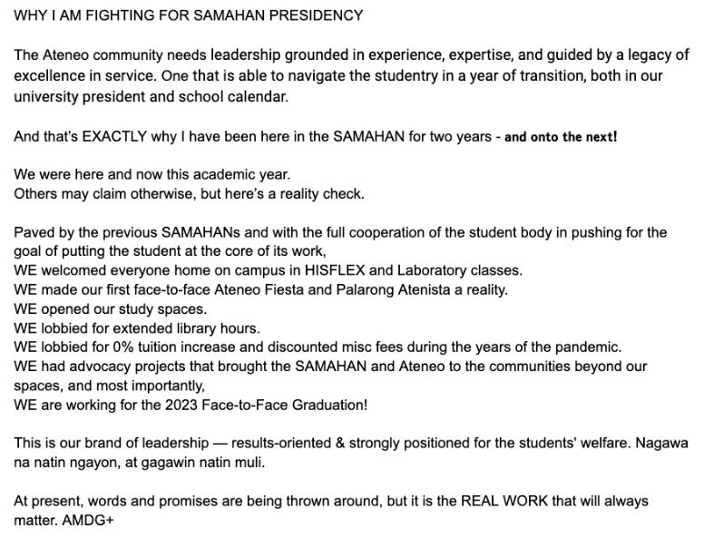 chylegaspina's tweet photo. WHY I AM FIGHTING FOR SAMAHAN PRESIDENCY https://t.co/CA3HIWn7sA