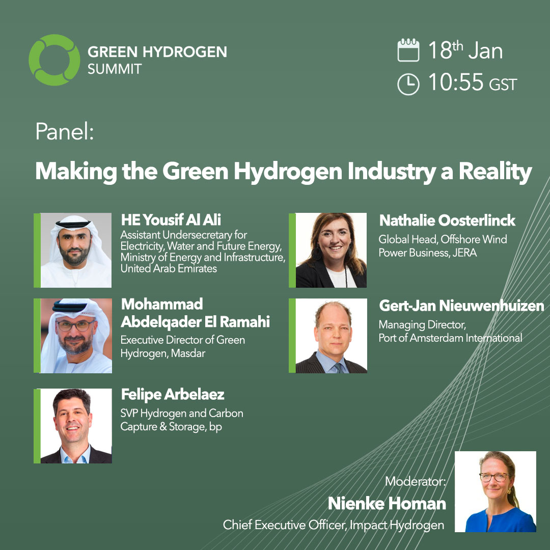 Can we build a global green hydrogen economy?

Mark your calendars and tune in to the #GreenHydrogenSummit’s panel discussion ‘Making the Green Hydrogen Industry a Reality’ – which will cover bringing stakeholders together to create a commercial market for hydrogen.