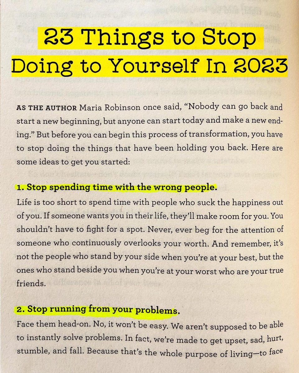 23 Things to Stop Doing to Yourself in 2023..