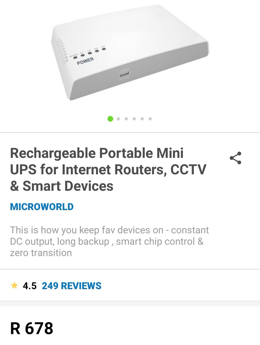 Get yourself one of these baddies and loadshedding will have nothing on you. Mine does the entire 4 hours and will remain above 50%.