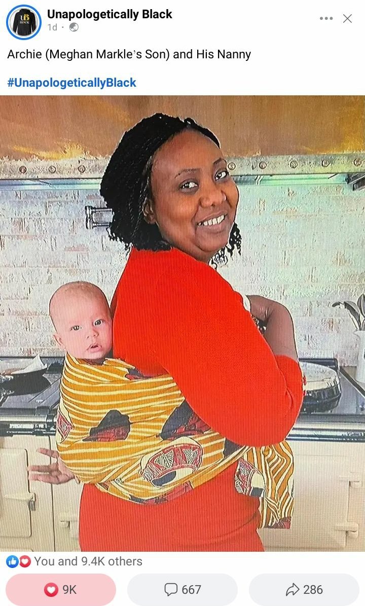 #UnapologeticallyBlack shared this on their Facebook page 😊. Baby Archie and his Nanny ❤