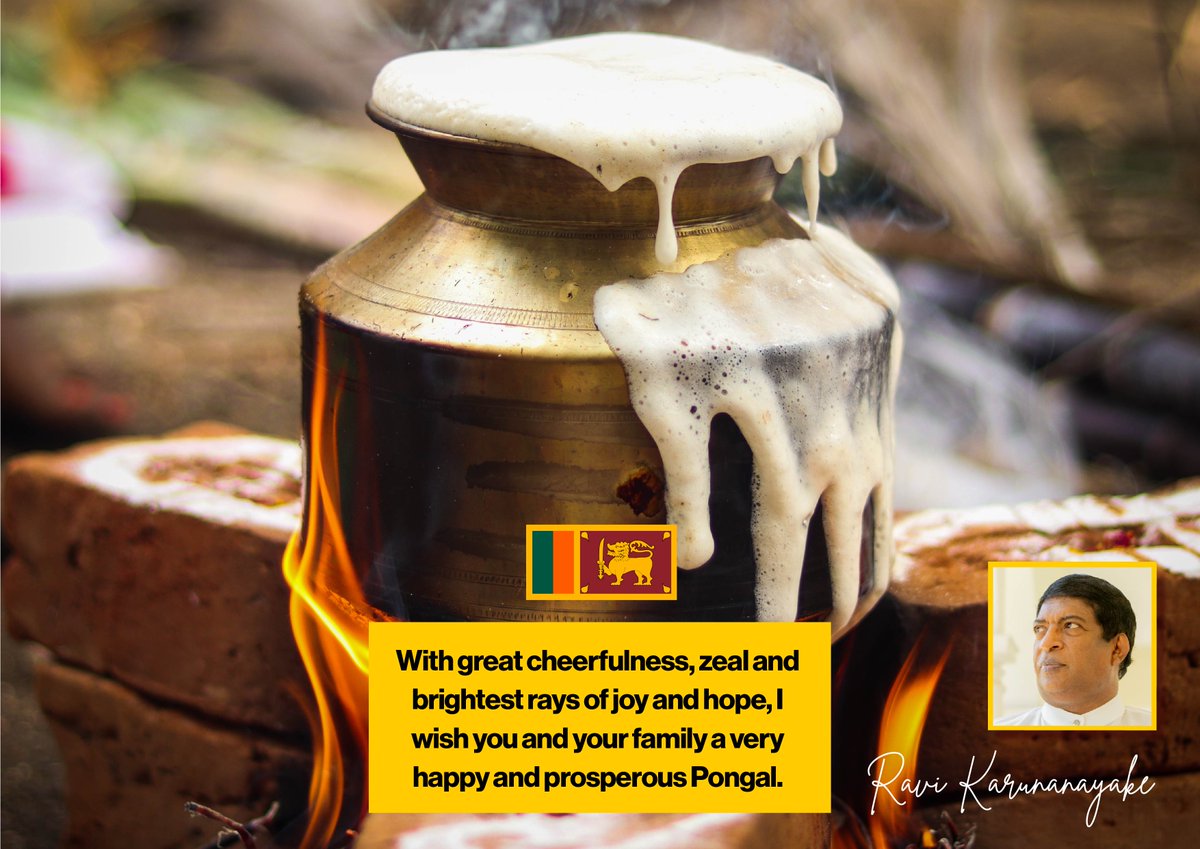 RavikOfficial's tweet photo. With great cheerfulness, zeal and brightest rays of joy and hope, I wish you and your family a very happy and prosperous Pongal.

#SriLanka #SL #LKA #RK #RaviKarunanayake #ThaiPongal #Pongal https://t.co/X7qXrFclmq