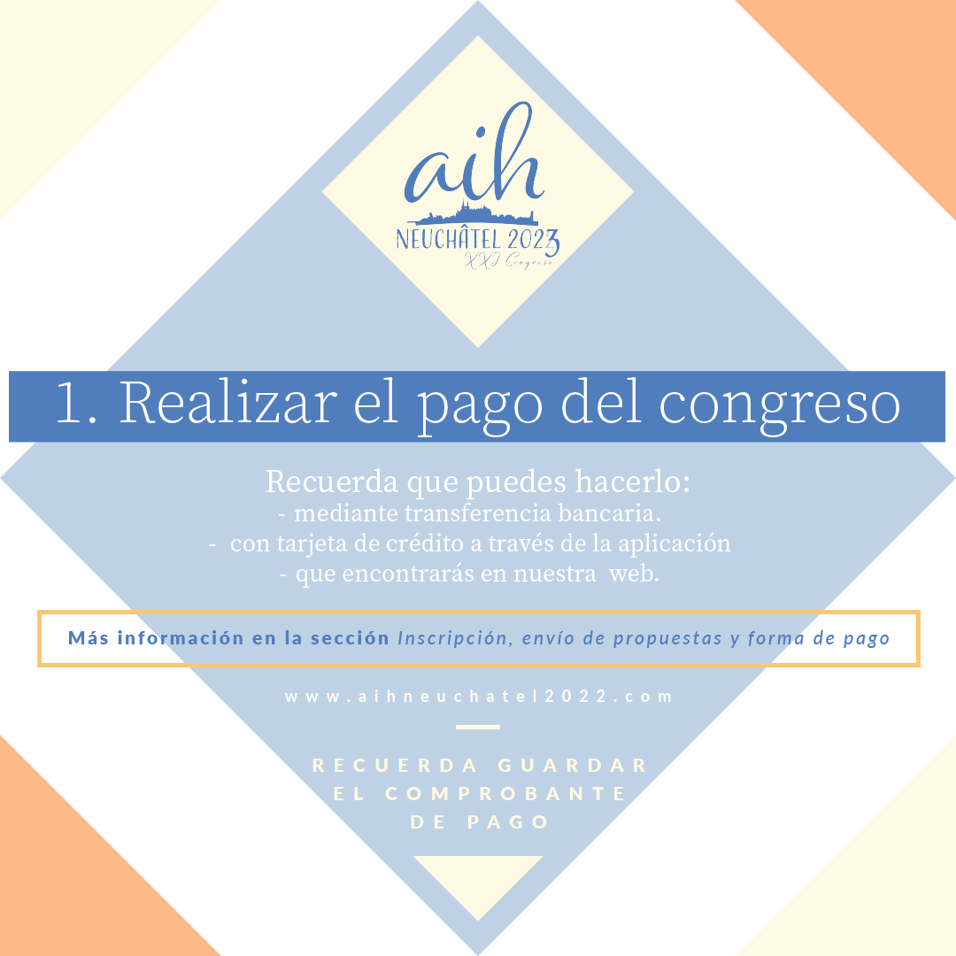 aihneuch2022's tweet photo. 📢⏰📅 ¡Abierto el plazo de inscripción para el XXI Congreso #aihneuch2023 hasta el 1 de febrero de 2023!

💳 Enlace a la plataforma de pago con tarjeta: https://t.co/BDWfWhfJBd

🖥 Enlace al formulario de inscripción en línea: https://t.co/rhqaaF4YJ7

🌐 https://t.co/W0t8fjuGDc https://t.co/VSooIhxZTY
