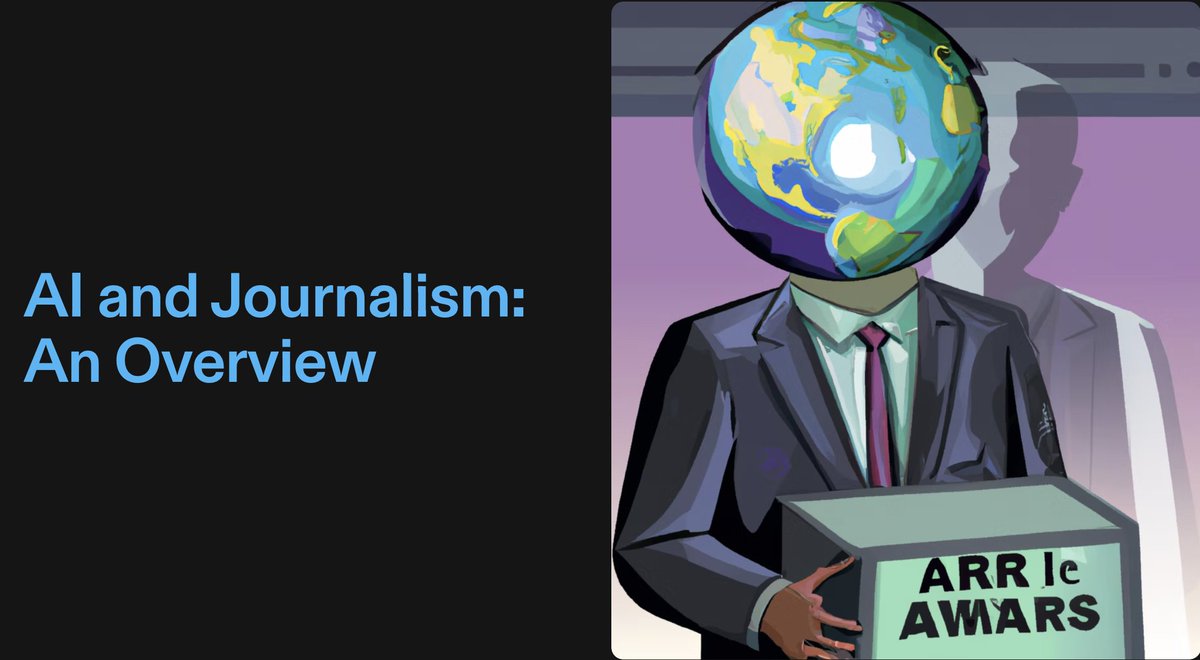 Don't believe the hype! Learn the truth about the relationship between AI and journalism. 
bit.ly/future-of-new-…

Made with ChatGPT, DALL-E, Tome and my Brain.
#AI #Journalism #FutureofNews