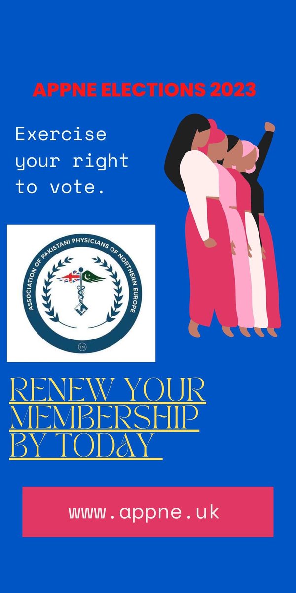 Dear Colleagues, Asalam-O-Alaikum, You need to have an active membership to vote in the upcoming elections I would request all members to ensure an active status of their memberships by visiting @appne_official @shabi1009 @JamilaShahid3 @AishaSharif_GP @HasanJa21388727