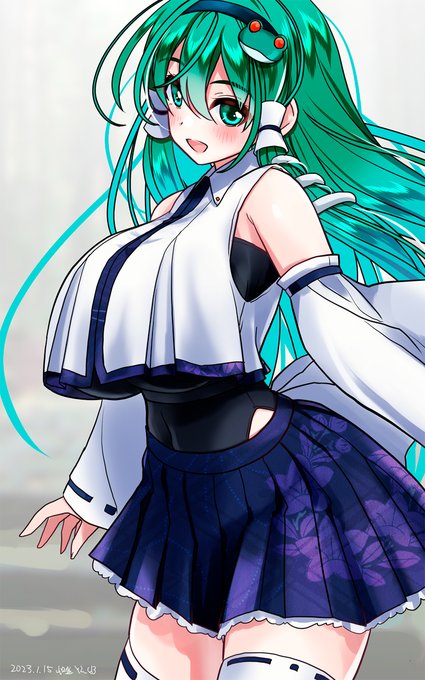 巫女装束一枚ではもはやいろいろ無理だったので、別途インナーを用意してもらった早苗さん #東方Project 