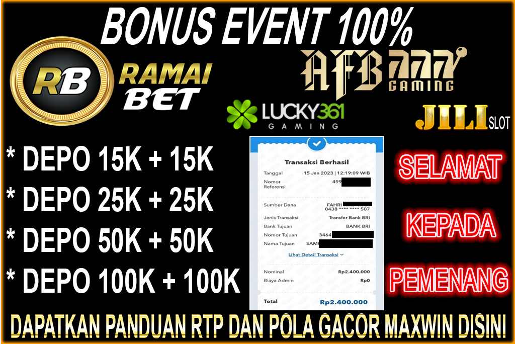 ramaibetcom's tweet photo. RAMAIBET - SITUS RTP SLOT GACOR TERBAIK 2023 &amp; AGEN JUDI BOLA TERBESAR 2023

SEDANG ADA PROMO EVENT SLOT!!!

📍 EVENT SLOT 100% RAMAIBET ( KHUSUS PRAGMATIC PLAY, HABANERO, PG SOFT, JOKER ) 📍
 
Syaratnya Gampang Banget. Baca Link Dibawah Ini : 

https://t.co/ttULL6hIeh https://t.co/ADEtPkglpt