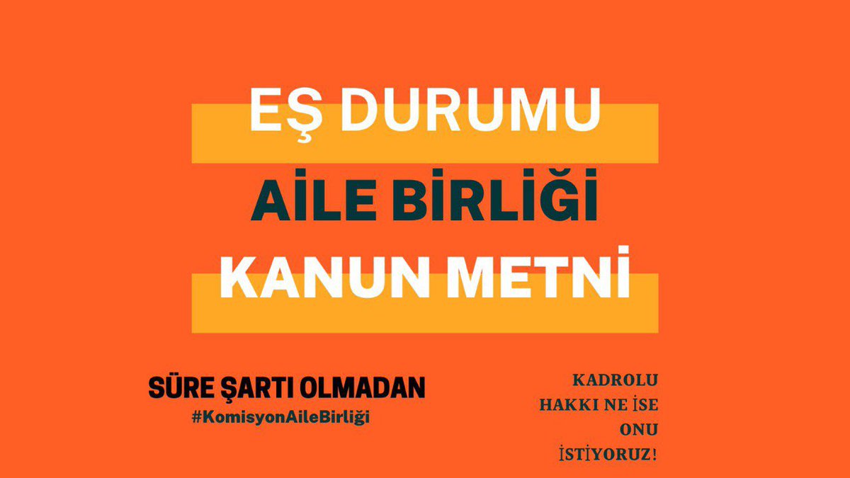 72. Madde düzenlenmeli aile birliği bozulmamalı. Zaten 1 yıl sonra eş durumu isteyebiliyorduk şimdi 4 yıla çıkıyor ne anlamı var kadro gelemesinin? Biz aile birliği istiyoruz. 

<a href="/RTErdogan/">Recep Tayyip Erdoğan</a> 
<a href="/vedatbilgn/">Vedat Bilgin</a> 
 #KomisyonAileBirliği