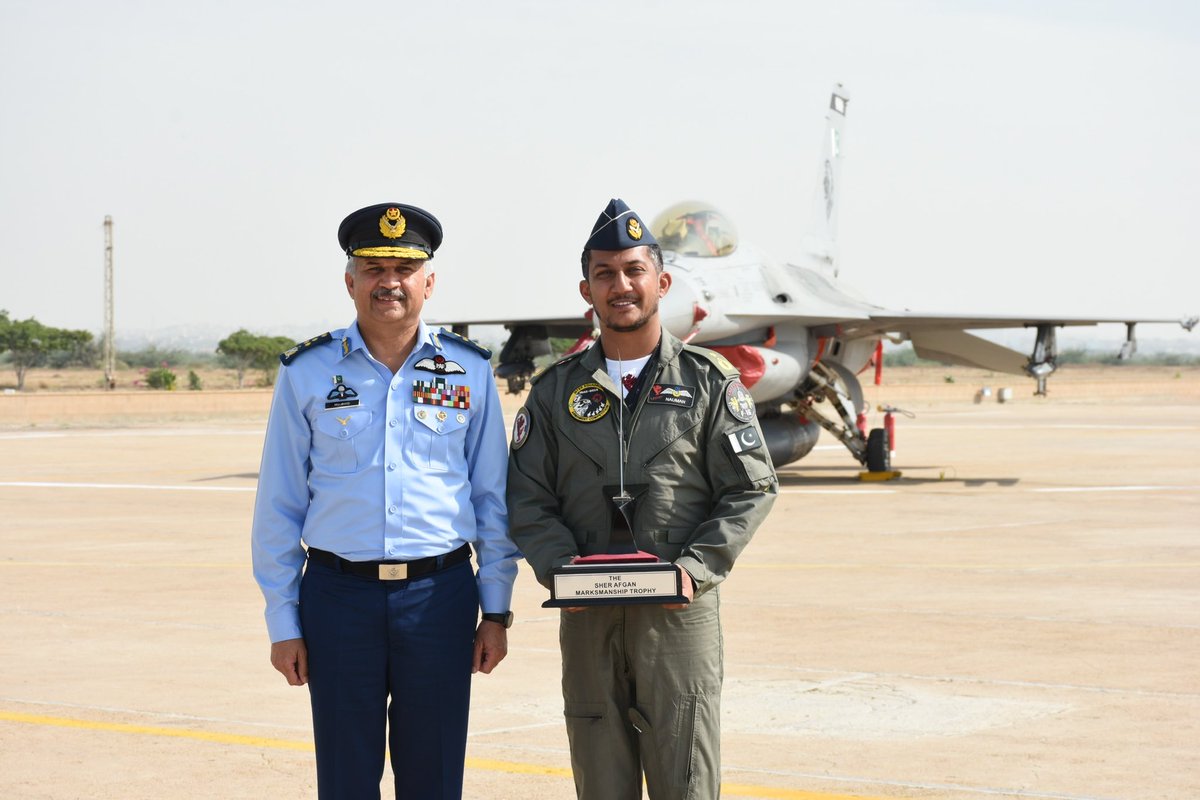 Two of the best F-16 pilots PAF ever produced. 1- Sher afgan (Wg Cdr Nauman Akram Shaheed) 2- shooter of Abhinandhan’s plane (Gp Capt Nauman Ali Khan). 1st pic taken right after the shot. #40YearsofFalcon