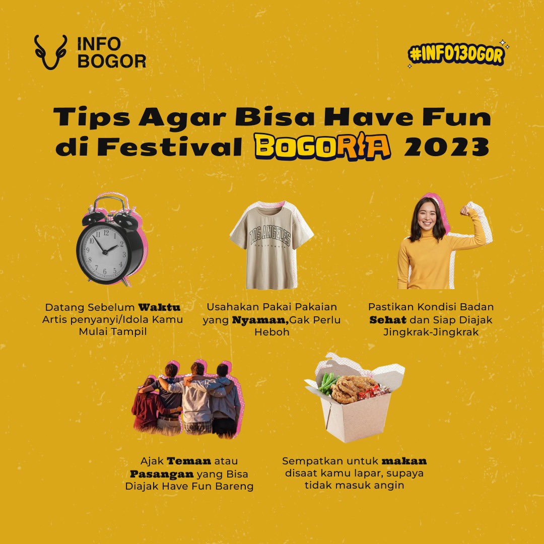 infobogor's tweet photo. Festival @bogoria_id 2023 akan terselenggara sebentar lagi nih #Bogorian. Buat kamu yang udah punya tiket nonton #BOGORIA, ada hal-hal yang harus kamu perhatikan sebelum seru-seruan di Festival nanti. Yuk tag juga concert-mate kamu!!
#infobogor #BOGORIA #info13ogor #welovebogor https://t.co/Dekfg36LSB
