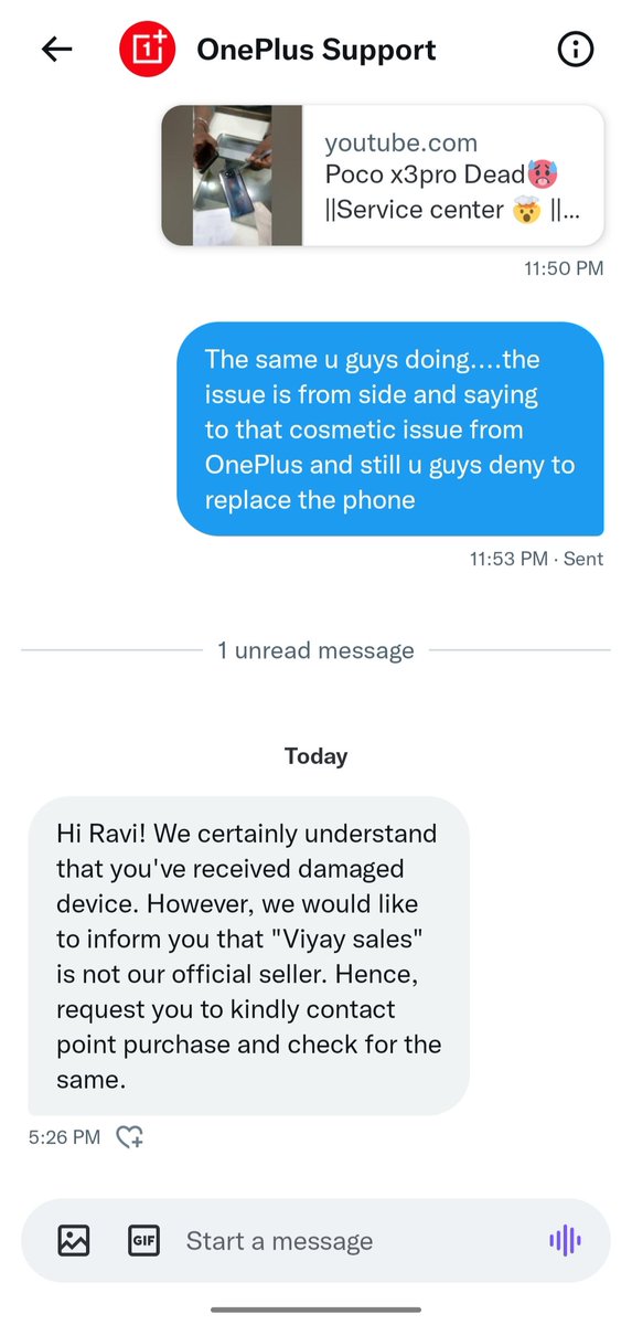 Agarwal_Ravi31's tweet image. @VijaySales @VSSupport_ now what you guys will say as the @OnePlus_Support is saying contact to vijay sales.

#fraudvijaysales #fraudoneplus #OnePlus11 #oneplusnord2t