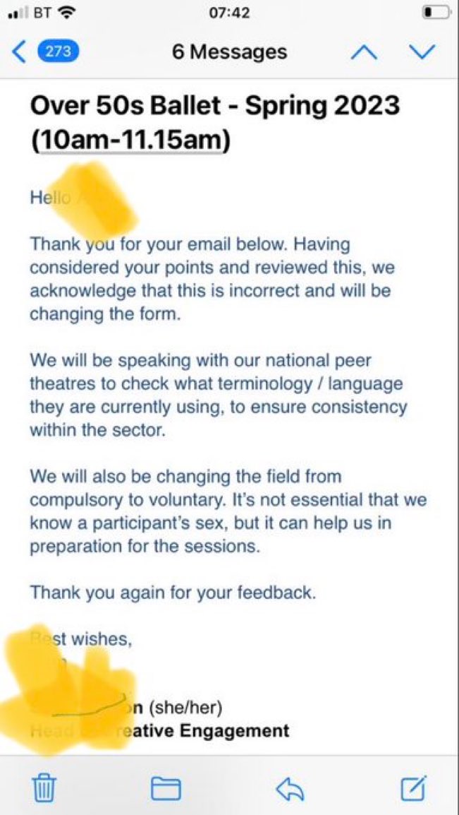And she got a reply: