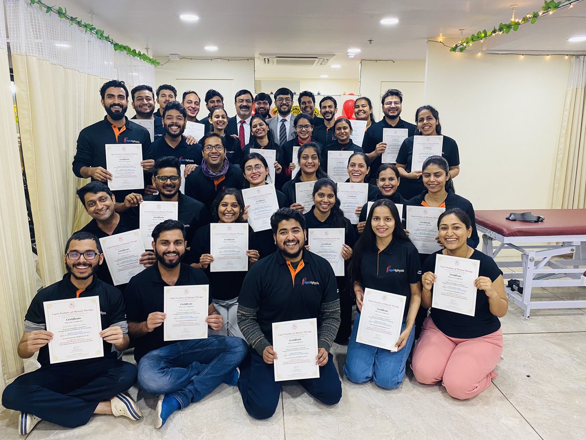 deepakcapri's tweet photo. This wonderful batch of physiotherapists made sure they learnt each and every concept thoroughly. Proud of 254th COMT Batch at Delhi. #capri4physio #deepakcapri #tanmaycapri #adhyacapri #comt #manualtherapy #physiotherapy https://t.co/ulKbWHsxTs
