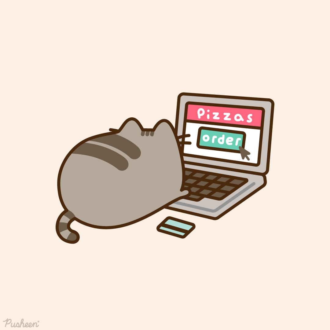 Pusheen's tweet photo. Sunday night plans 🍕 https://t.co/szVuBj0SfT