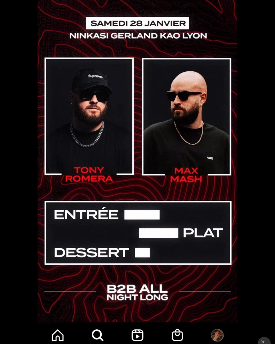 FR3DYARTIST's tweet photo. Le 28:01 @NinkasiFR c’est @TonyRomera &amp; @MaxMashMusic  et pour l’occasion j’ai reproduit à ma manière l’affiche originale 👏🏻
Vous kiffez ? 🔥😵‍💫 #tonyromera #frenchtouch #frenchdj #ninkasi #lyon #ninlasigerland #Procreate https://t.co/jqGO7KV0h4