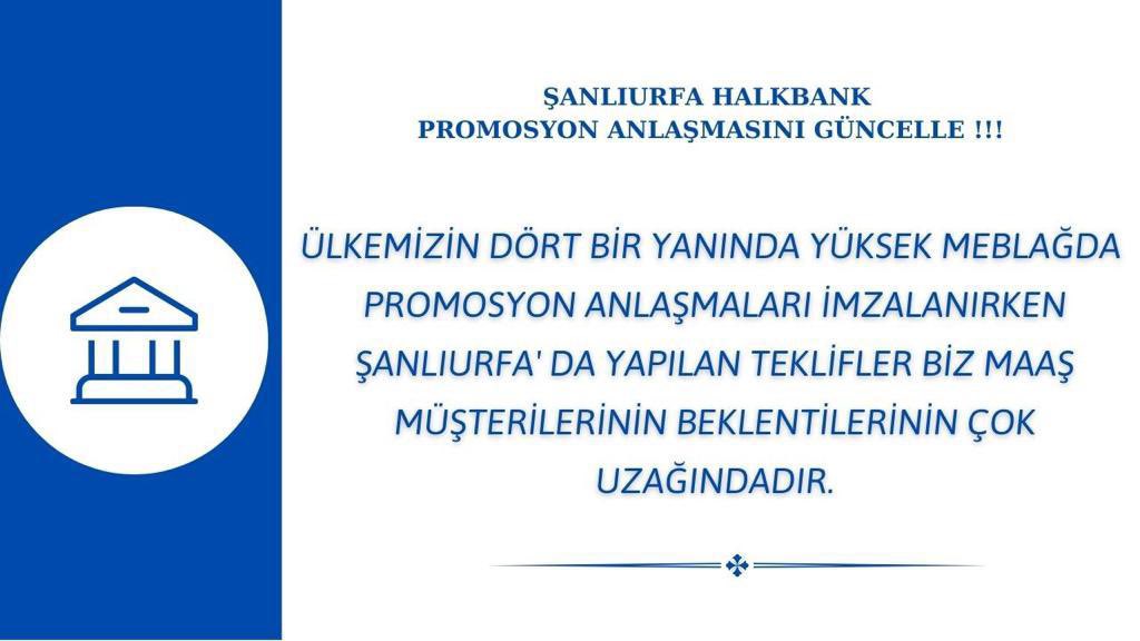 TemelKsck's tweet photo. Halkın Bankası olduğunuzu ispat etmenin tam zamanı !!!

@Halkbank @ziraatbankasi #UrfaHalkZiraatPrmsynGnclle https://t.co/VqYFMT6jz7