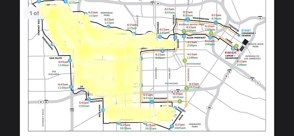 DJBrandonStyle's tweet photo. @HoustonMarathon @astros Did it ever occur to you ppl to run that BS on Allen Parkway? It would be easy to avoid &amp; get around, there’s ample spectator space. But no let’s go close the main streets for 7+ hours &amp; god forbid you live in this box bc you ain’t going nowhere til mid afternoon #SoGDStupid https://t.co/Vo221kYmDO