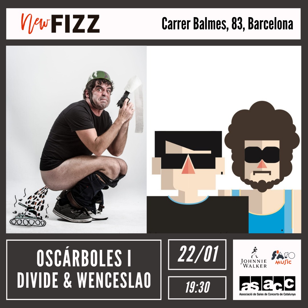 Diumenge 22 de gener, a les 19:30 estarem amb el loku de l'<a href="/oscarboles/">Oscárboles</a> compartint escenari a la sala #new_fizz. Farem unes cançonetes cadascun i unes rissuquis tots plegats!