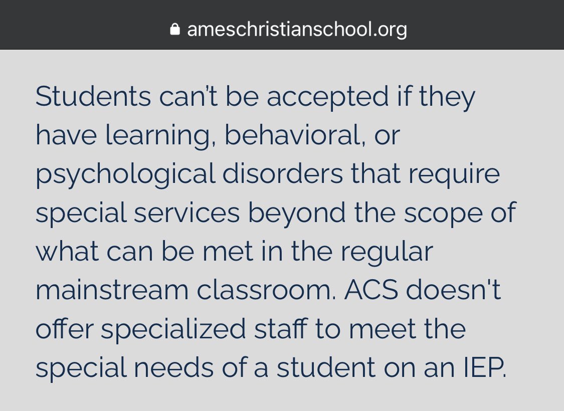 For those who don’t believe that private schools won’t take students with special needs or IEPs…