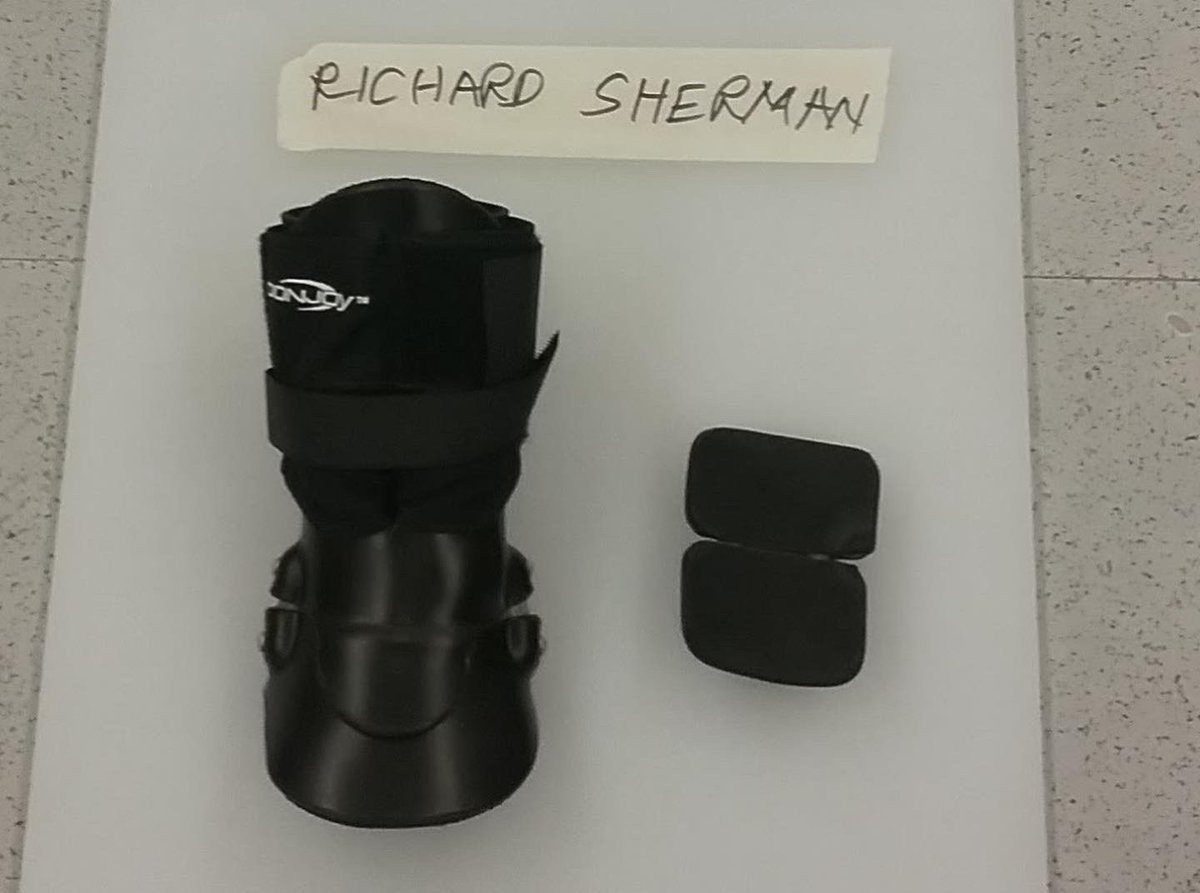 IgnacioCPO's tweet photo. In 2016 I made a brace for @RSherman_25. @Seahawks I asked him if this helps, to put a good word for my kids to get into @stanford . He said “they don’t need my help. They will get in on their own.”@gabriella.ignacio was accepted on early admission!! Thanks Sherm for the belief! https://t.co/5YPtY1A15j