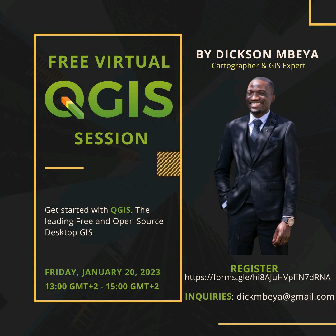 DicksonMbeya's tweet image. Register for this free session: forms.gle/hi8AJuHVpfiN7d…

#QGIS 
#opensourcegis
#GIS